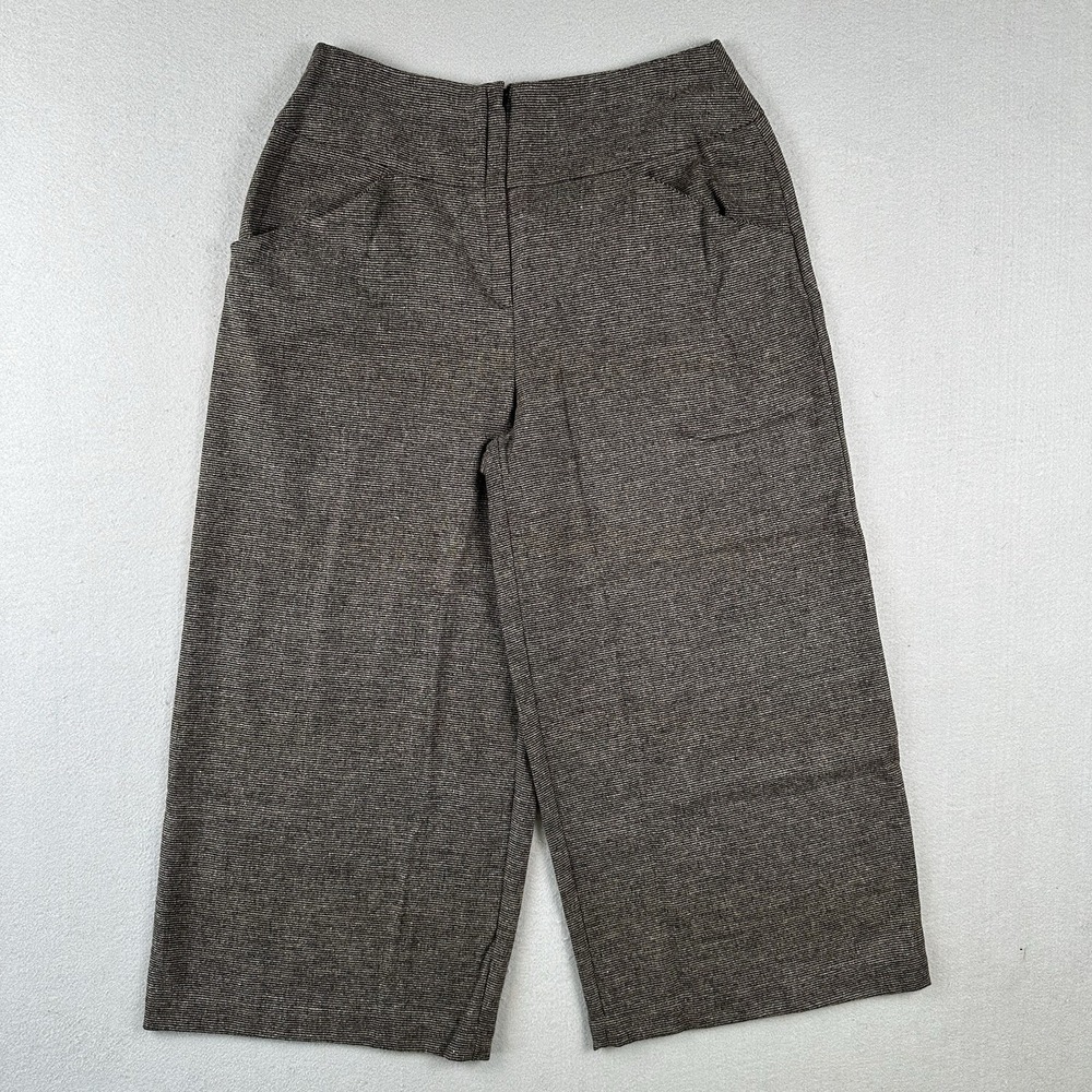 Lilith Wide Leg Cropped Pants Women's Large Brown Wool Logenlook